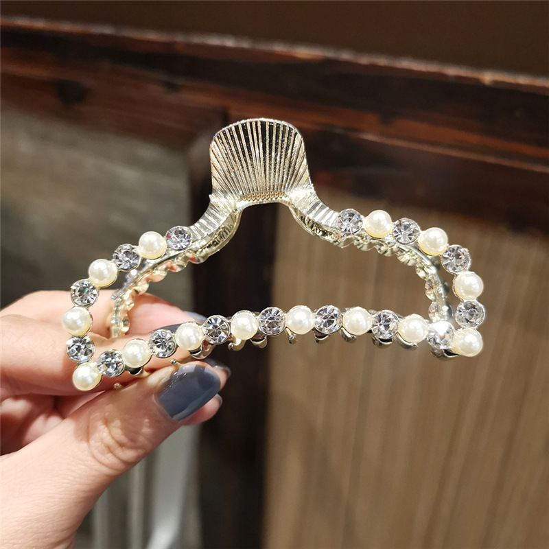 Yiwu Factory Customized  Hair Claws Accessories Pearl Flower Plain Hair Claws